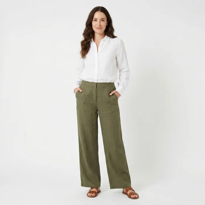 Pantalón Wide Leg - Lino Blend